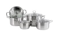 Bộ nồi inox Sunhouse 3 đáy 4 chiếc + hấp Sh895