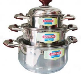 Nồi Sunhouse SH555 (SH-555) - Bộ 3 nồi Inox