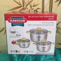 Bộ nồi inox sunhouse sh 781