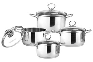 Bộ nồi inox Sunhouse SHG686 (SHG-686) - 4 chiếc