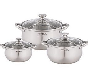 Bộ Nồi Inox Taka TKC03C (16 - 20 - 24cm) - Bạc