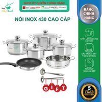 Bộ Nồi Inox Xửng Hấp Và Chảo Chống Dính Fivestar 24cm