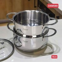Bộ nồi kèm xửng hấp 2 tầng Chockmen inox 18/10, 3 lớp đúc liền, không gỉ, bền đẹp dùng mọi loại bếp 16-30cm CKM590/106