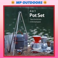 BỘ NỒI LOẠI NHỎ 4 CHIẾC NH15T401-G NATUREHIKE DU LỊCH DÃ NGOẠI CẮM TRẠI CAMPING OUTDOOR GLAMPING CÂU CÁ NẤU ĂN CHÈO SUP