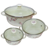 Bộ nồi men Nhật hoa đào tím ( 1.8L-2.3L-4L)