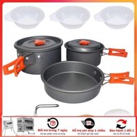 Bộ Nồi Nấu Ăn Dã Ngoại Hợp Kim Nhôm UR21012 (3-4 người)