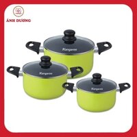 Bộ nồi nhôm (3 chiếc: 16-20-24cm, không đáy từ) Kangaroo KG993MX