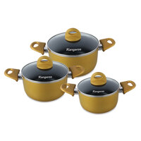 Bộ nồi nhôm (3 chiếc: 18-22-26cm, đáy từ) KG935