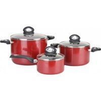 Bộ Nồi Nhôm Chống Dính Nắp Kính Bếp Từ Happy Cook Norway HC-06NLA