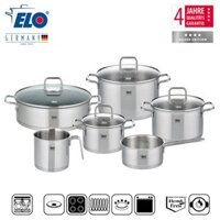 Bộ nồi quánh và chảo chống dính Inox 304 Elo Citrin 6 món hàng Đức, bảo hành 5 năm