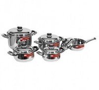 Bộ nồi Queen Star Happy Cook Q12CB - Hàng chính hãng