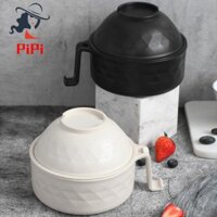 Bộ Nồi Ramen Bát Ramen Ramen Bộ Nồi Mì Rơm Ăn Liền Bát Có Tay Cầm Màu Be