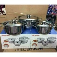 Bộ nồi Sharp 3 nồi:16cm,20cm,24cm