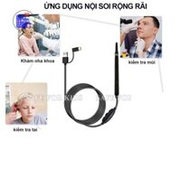 Bộ Nội Soi Camera, Lấy Ráy Tai, Nội Soi Tai Mũi Họng Có Đèn Led, Kết Nối Máy Tính