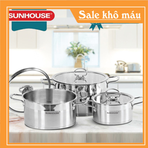 Bộ nồi Sunhouse Mama SH784 - Inox 5 đáy