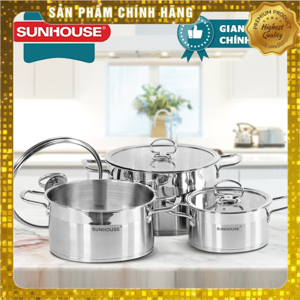 Bộ nồi Sunhouse Mama SH784 - Inox 5 đáy
