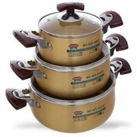 Bộ Nồi Sunhouse SH 6634 gồm 3 chiếc size 16-20-24cm màu (vàng đồng) có bán lẻ size