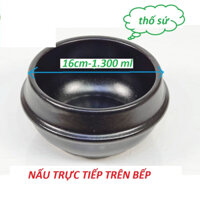 Bộ nồi / thố đất cơm trộn mỳ cay Hàn Quốc Donghwa, size miệng thố 16 cm - 1.300 ml, có đế / không đế