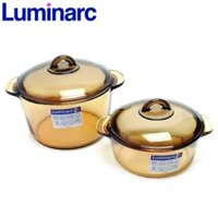 Bộ nồi thủy tinh Luminarc Blooming Amberline NB213 (1L- 3L)
