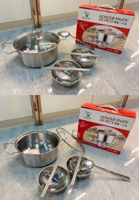 Bộ nồi tiện lợi 6 món nồi + bát + đũa + muỗng canh inox Tmark (Thùng 32 bộ)