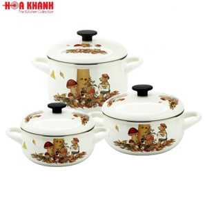 Bộ nồi tráng men Fujihoro FTCV-3 - 3 nồi