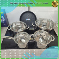 Bộ nồi từ Bauer Polite Plus 5 món, chuyên dụng cho bếp từ| Bộ nồi từ Bauer chính hãng