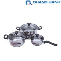 Bộ nồi và quánh Elmich inox Smartcook 3 chiếc cỡ 16,20,24 cm  SM1496