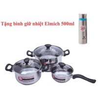 BỘ NỒI VÀ QUÁNH INOX SMARTCOOK 3 CHIẾC CỠ 16CM, 20CM, 24CM SM1496