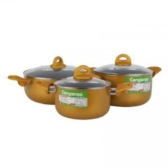 Bộ nồi vân đá nhôm đúc Kangaroo KG991M size 18, 22, 26cm