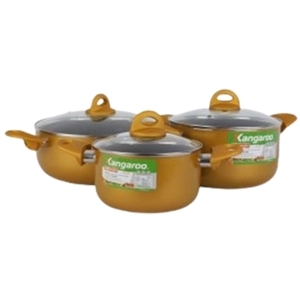 Bộ nồi vân đá nhôm đúc Kangaroo KG991M size 18, 22, 26cm