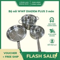Bộ Nồi WMF Diadem Plus 3 Món (Gồm 1 Nồi 20cm, 1 Chảo Thép 24cm, 1 Quánh Có Nắp 16cm)
