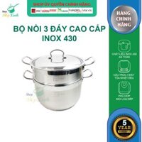 Bộ Nồi Xửng 3 Đáy Nắp Kính Fivestar ST26-3DG - Hàng Chính Hãng - 26cm