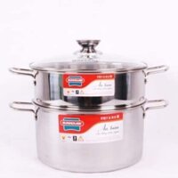 BỘ NỒI XỬNG HẤP 24cm nắp kính 3 đáy