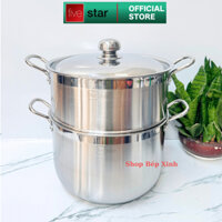 Bộ nồi xửng hấp 3 đáy bếp từ inox 430 FiveStar Standard nắp inox 20cm - 24cm -26cm- 28cm -30cm -32cm , hàng chính hãng