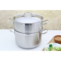 Bộ nồi xửng hấp 3 đáy inox 430 FiveStar Standard bếp từ nắp inox ( 28cm )