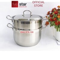 Bộ nồi xửng hấp 3 đáy từ inox 430 FiveStar Standard nắp inox tặng 2 muỗng canh (24cm /26cm / 28cm /30cm /32cm)