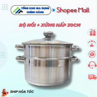 BỘ NỒI XỬNG HẤP FIVERAMIC 30CM - BỘ XỬNG INOX CAO CẤP DÙNG ĐƯỢC TẤT CẢ CÁC LOẠI BẾP - INOX DÀY DẶN CHẮC CHẮN