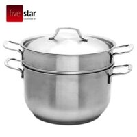 Bộ Nồi Xửng Hấp Fivestar Inox 3 Đáy ST24-3D - Hàng Chính Hãng