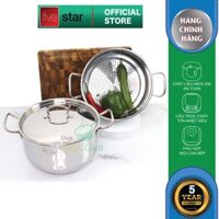 Bộ Nồi Xửng Hấp Fivestar Inox 3 Đáy ST24-3D - Hàng Chính Hãng