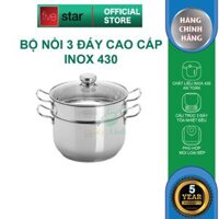 Bộ Nồi Xửng Hấp Fivestar Nắp Kính 26cm Tặng 10 Muỗng Inox