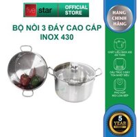 Bộ Nồi Xửng Hấp Fivestar Nắp Kính 30cm Tặng 10 Muỗng Inox