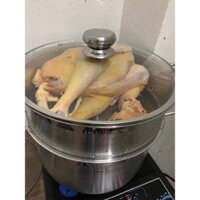 BỘ NỒI XỬNG HẤP INOX  2 TẦNG VUNG KÍNH DÀY ĐẸP TIỆN LỢI