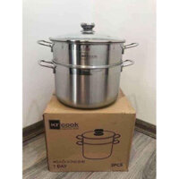 BỘ NỒI XỬNG HẤP INOX  2 TẦNG VUNG KÍNH DÀY ĐẸP TIỆN LỢI