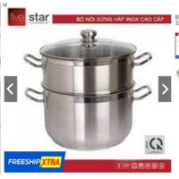 Bộ nồi xửng hấp Inox 3 đáy Fivestar 26cm nắp inox,nồi hấp bánh ,nấu xôi,đun bếp từ -bảo hành 60 tháng chính hãng
