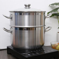 Bộ nồi xửng hấp Inox 3 đáy Fivestar 24cm nắp kính,nồi hấp bánh,đồ xôi,nồi dày đẹp,chính hãng