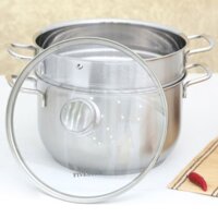 Bộ nồi xửng hấp Inox 3 đáy Fivestar 24cm nắp kinh, bảo hành 5 năm