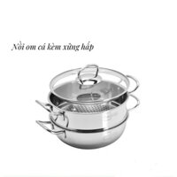Bộ Nồi Xửng Hấp Inox 3 món Fivestar 20cm inox SIÊU SIÊU dầy nồi đồng cối đá