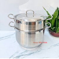 Bộ nồi xửng hấp inox 430 cao cấp Fivestar Standard  nắp inox size  24cm / 26cm , tặng 1 vá canh