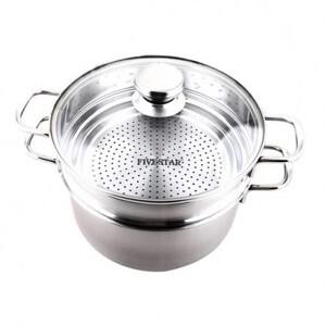 Bộ nồi xửng hấp inox Fivestar ST24-3DG - 24 cm, nắp kính