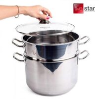 Bộ Nồi Xửng Hấp Inox Fivestar 26cm Nắp Kính